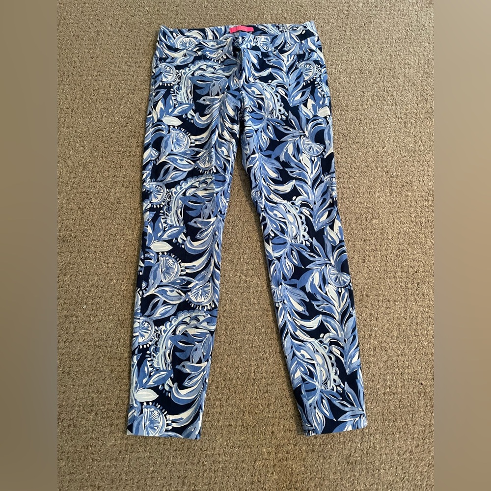 Lilly Pulitzer Blue Printed Skinny Pant